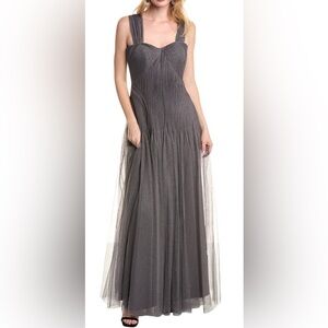 Zac Posen Tulle Gown Silver NWT